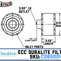 3.00" Clamp on Filter | Donaldson C085004