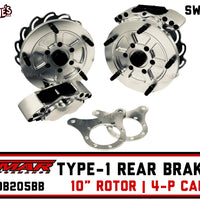 Jamar JDB205BB Rear Swing Axle Brake Hub Kit | 10" Rotor | 4-Piston Caliper | 2 on 205mm