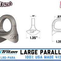 Large Parallel Weld On Eyelets | .86" ID x 1.50" Radius | USA-4130 | Triton Engineering