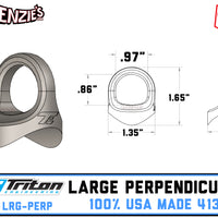 Large Perpendicular Weld On Eyelets | .86" ID x 1.50" Radius | USA-4130 | Triton Engineering