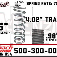 Eibach 500.300.0075S | 5.00" Long x 3.00" ID x 75lb Shock Coil