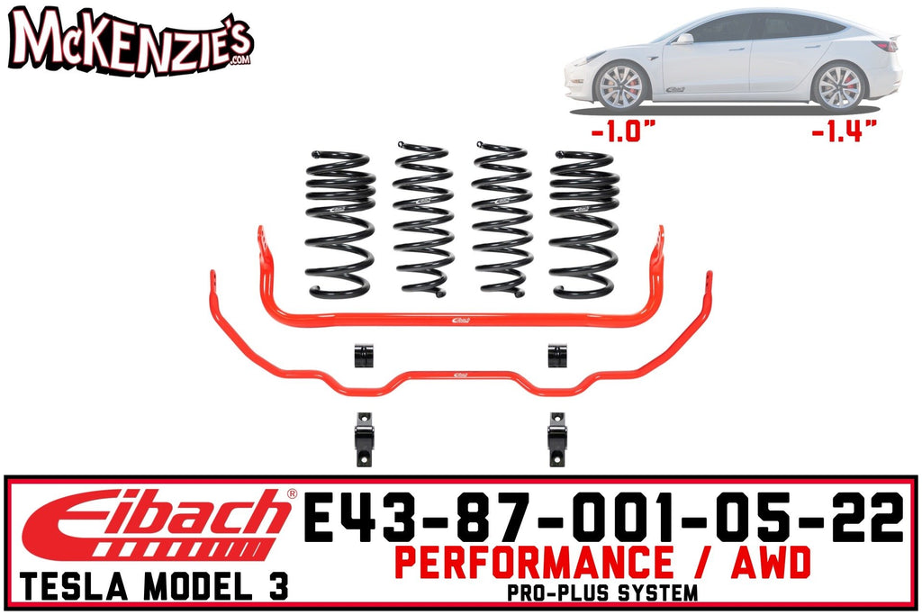 Eibach E43-87-001-05-22 | Pro-Plus Kit | Tesla Model 3 Performance AWD