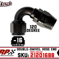 -16AN 120˚ Triple Sealed Hose End | Non-Swivel | XRP 212016BB