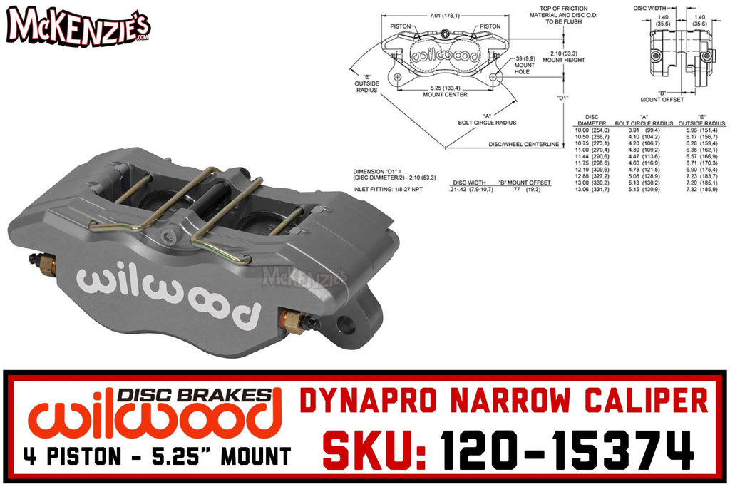 Dynapro x | Rotor | Wilwood | Caliper 4-Piston 120-15374 .38\